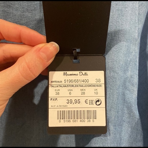 Massimo Dutti brand new light denim jean top - Picture 5 of 6
